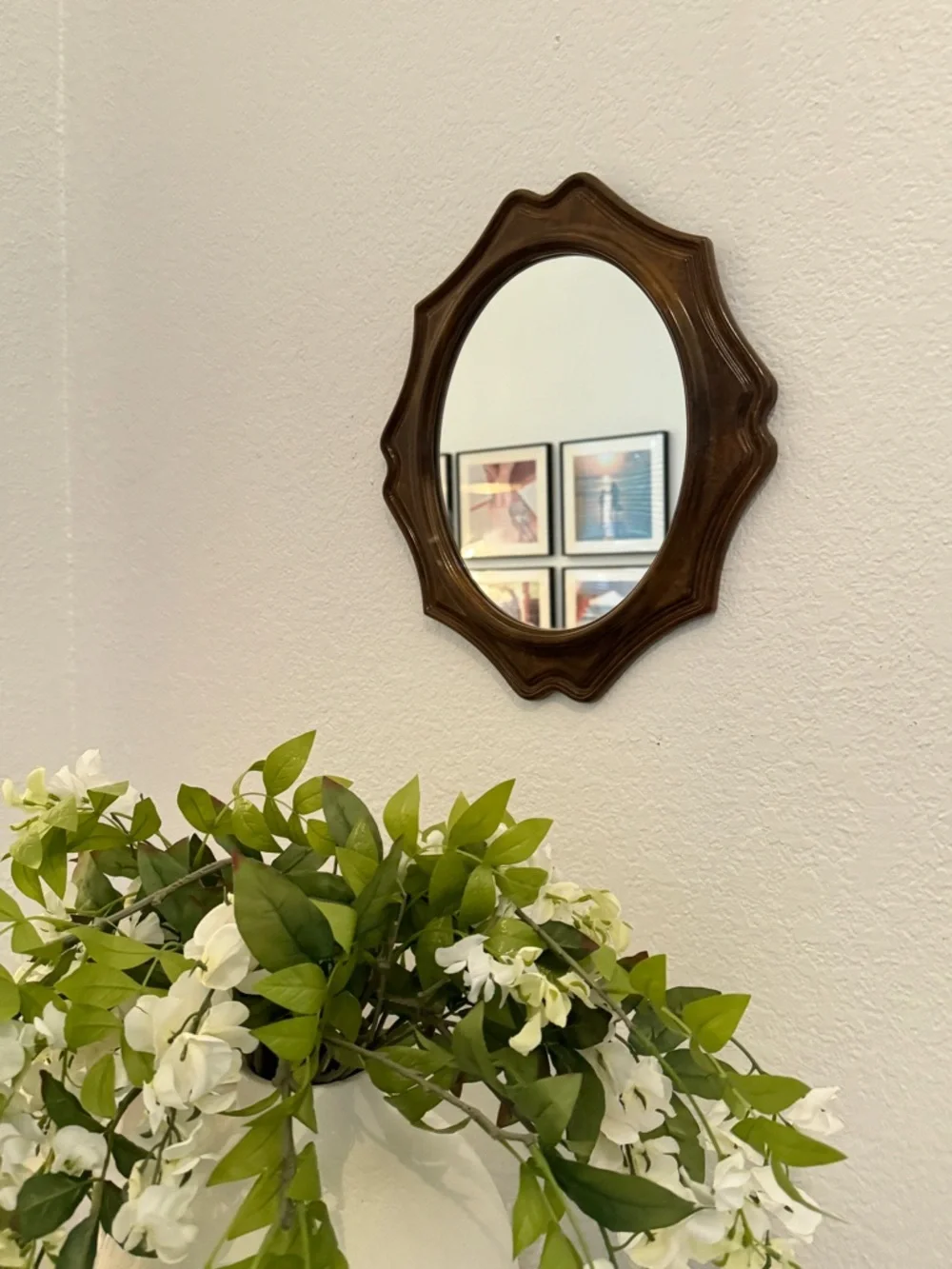 Decorative Brown Starburst Wall Mirror Made In Italy 13.5” x 11.5”